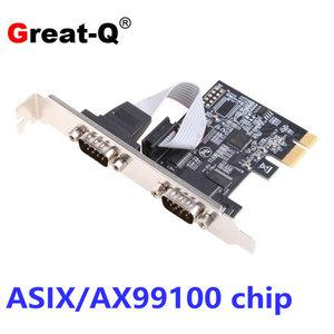 데스크탑 PC용 PCI Express 확장 카드 PCIE DB9 어댑터 AX99100 칩에 대한 듀얼 RS232 직렬 COM