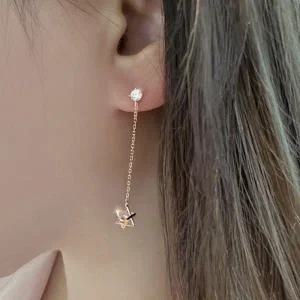 14k 볼륨 스타 롱 체인 드롭 피어싱 (10274273)