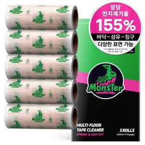 몬스터 초강력 이지컷팅 마루용 테이프 클리너 돌돌이 리필용, 160mm X 7...., 5개