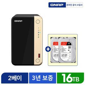 Qnap 큐냅 NAS TS-264-4G-KR 스토리지 하드 합본 16TB 씨게이트 Ironwolf 8TB X 2개 HDD 포함