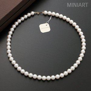 [미니아트]18K 골드 스와로브스키 크리스탈 진주 제작 목걸이 45cm