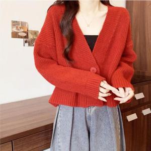 봄가을 데일리 가디건 루즈핏 크롭 니트