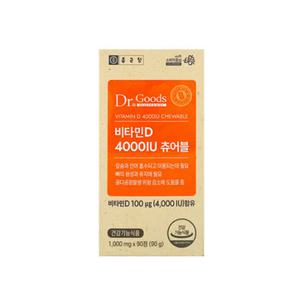 종근당건강 닥터굿스 비타민D 4000IU 츄어블 1000mg x 90정