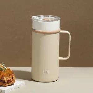 피카 립스 보온보냉 스텐304 논슬립 세라믹 텀블러 머그컵 473ml  베이지)