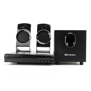 에머슨 ED 8050 2 1 채널 홈 시어터 DVD 플레이어 및 서라운드 사운드 시스템 서브우퍼 HD 출력 USB 듀얼 스피커 몰입형 영화 음악 경험에 이상적입니다
