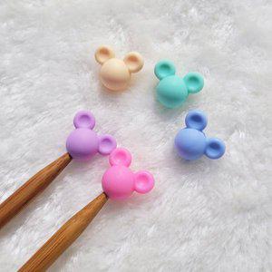 대바늘 마개 2P 실리콘 코바늘 니들 홀더 바늘 스토퍼 캡 뜨개소품 뜨개용품 부자재 뜨개질