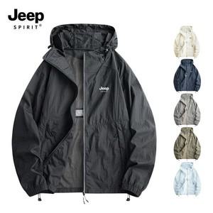 지프 JEEP SPIRIT 정품 남녀공용 바람막이 후드자켓 UV차단99 쿨링바람막이 HRJK T91