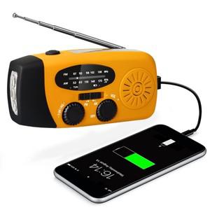 비상 핸드 크랭크 라디오 LED 손전등이 있는 태양열 AM/FM 캠핑 여행 야외용 휴대용 날씨