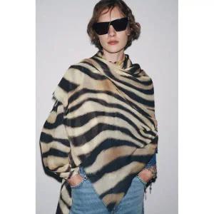 ZARA 모달 애니멀 프린트 스카프