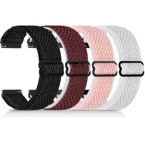 Relting 4팩 20mm 탄성 나일론 밴드, Garmin Vivoactive 6/5/3, Garmin Venu/Venu 2 Plus/Vivomove 3, Amazfit Bip 3/Bip 3 Pro, Amazfit Active 2용 퀵 릴리즈 스마트 워치 밴드와 호환됩니다