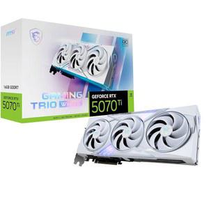 MSI 게이밍 RTX 5070 TI 16G 트리오 OC 화이트 그래픽 카드 16GB GDDR7, 256비트, 익스트림 성능: 2580MHz, 디스플레이포트 x 3 2 1a, HDMI 1b, NVIDIA 블랙웰 아키텍처