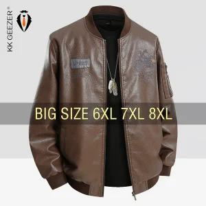 가죽 자켓 재킷 오버핏 외투 점퍼 캐주얼 남성 코트 봄 블랙 오버 사이즈 6XL 7XL 8XL 빅사이즈 2025 스트