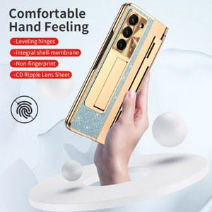 핸드폰케이스 갤럭시 Z 폴드 7 6 5 케이스 폴드5 힌지 초슬림 4 케이스용 호환 5G 3 보호 가죽 도금