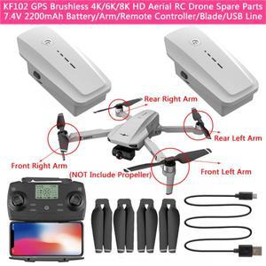 KF102 GPS 브러시리스 4K/6K/8K HD 공중 RC 드론 예비 부품 7.4V 2200mAh 25Min 배터리/리모콘/프로펠러/암