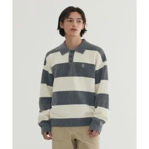커버낫 COVERNAT 스트라이프 카라 니트 Gray CO2503KT11GR 361759
