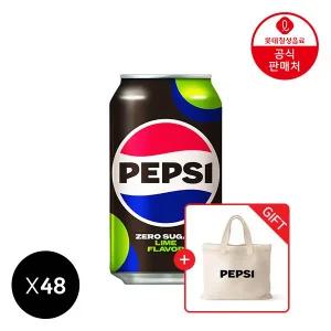 [롯데칠성][본사직영] 펩시제로슈거 라임향 355ml x 48캔 + 빅사이즈 에코백 증정