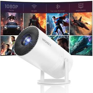 [미국배송] WIFI 및 블루투스가 지원되는 WISHOLY 미니 프로젝터 180 회전식 휴대용 영화 1080P HD 지원 자동 세로 키스톤 스마트폰 TV 스틱 노트북 HDMI USB와 호환 가능