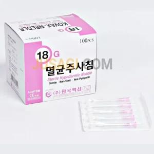 병원 의료용 일회용 주사바늘 니들 18G/26G 멸균침 얇은