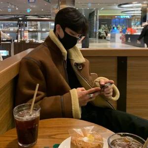 남자 점퍼 블루종항공 항공 라이더 패딩 코트 조인스 루즈핏 하이넥 스웨이드 퍼 일체형 유행1