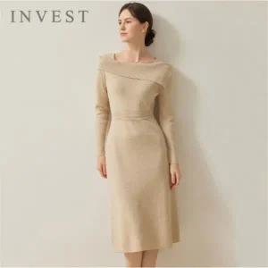 [인베스트] 페미닌 플레어 니트 원피스_IN5W1OP3001