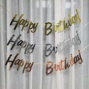 알파벳 필기체 생일축하 홈파티 가랜드 실버