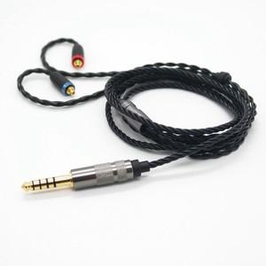 SE846 4.4mm 밸런스드 잭용 MMCX 헤드폰 케이블 교체 블랙
