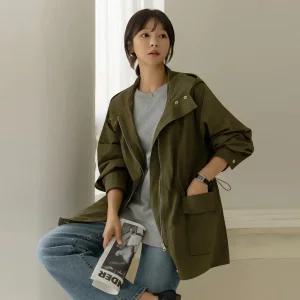 [66-120] 크러 스트링 후드 야상 점퍼