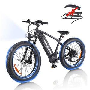 GELEISEN 전기 자전거, 26인치 x 4 0 뚱뚱한 타이어 전기 자전거, 48V 및 16AH 탈착식 배터리, 1450W 강력 모터 전기 자전거, 7단 기어가 장착된 32MPH 최대 속도 전기 산악 자전거