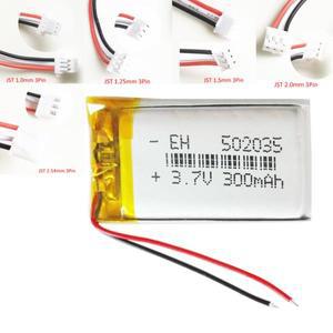 3.7V 300mAh Lipo 충전식 배터리 502035 + MP3 DVR 자동차 레코더 용 JST 3pin 플러그 스마트 시계 카메라