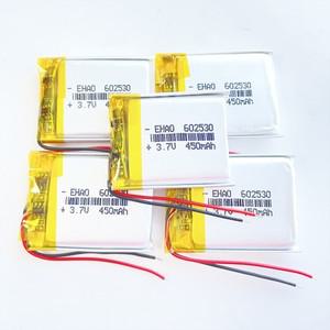 5x개 3.7V 450mAh 리튬 폴리머 LiPo 충전지 602530 Mp3 PAD용 블루투스 스마트 워치 헤드셋 스피커 레코더