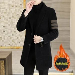 남성 출근룩 하프 코트 트렌치 기장 추동 모직 양털 스포M4