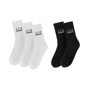 아이앱 스튜디오 삭스 화이트 블랙 (5개입) IAB Studio Socks White Black (5 Pack)