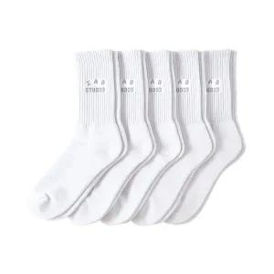 아이앱 스튜디오 삭스 화이트 그레이 (5개입) IAB Studio Socks White Gray (5 Pack)