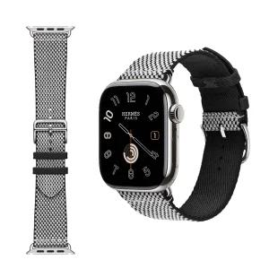 새롭게 출시된 애플 워치 에르메스 42mm 누아/에크류 Toile H 싱글 투어 밴드