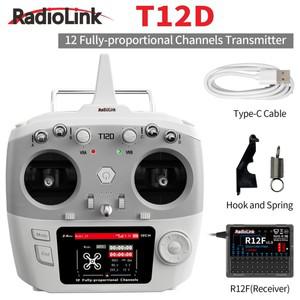 LNK 칩RadioLink T12D 12CH RC 송신기 FPV 드론 고정 날개 자동차 보트 로봇 용 R12F 수신기가 2.4GHz 2.8