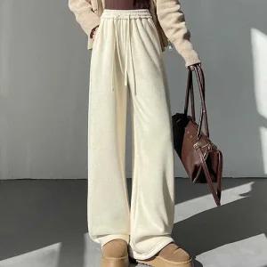 ONM 여성용 데일리 경량 기모 와이드 팬츠 트레이닝