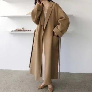 ONM 가을 겨울 오버핏 롱코트 벨티드 로브 코트