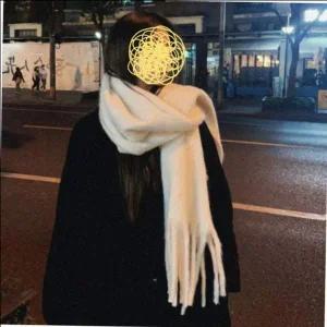 [콩심팥심]포근파스텔 블랙 고급 무지 트렌드 뽀송 머플러 남자