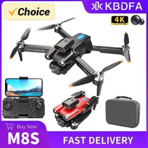 KBDFA M8S RC 드론 전문 듀얼 HD 카메라 항공  FPV 헬리콥터 장애물 회피 접이식 쿼드콥터