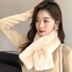 [콩심팥심]퍼 쁘띠 고급 머플러 트렌드 따뜻한 겨울 여성 밍크
