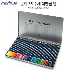 [셀러에이드]문화 색연필 수채 36색 수채색연필 틴케이스 색연필