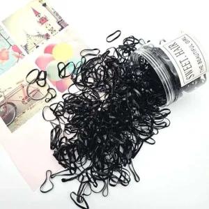 대량 검정 머리고무줄 500P 고무머리끈 머리끈 머리고무줄 유아머리끈 고무줄머리끈 여아머리끈 아기머리끈