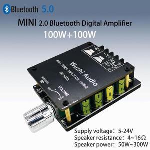 ZK-1002L 1002 미니 블루투스 5.0 무선 오디오 파워 디지털 앰프 보드 스테레오 앰프 DC 12V 24V 100WX2 TP