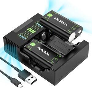 Xbox Series X|S/One 컨트롤러, 컨트롤러 충전기가 있는 2x2500mAh 충전식 배터리 팩 호환 충전소
