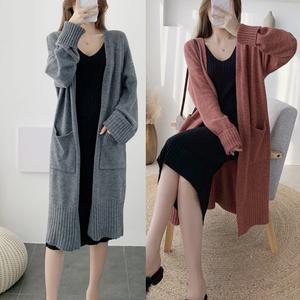 여성 롱가디건 울혼방 니트 숄 간절기 신상 봄 가을 카디건 심플 데일리