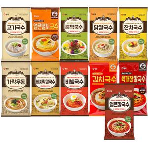 샘표국수 9봉 +랜덤1봉/ 잔치국수 육개장 바지락칼국수 비빔 샘표국시 야식 간편식 간식