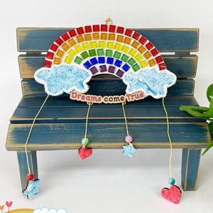 [문구티쳐] 드림스 컴 트루 무지개 행잉걸이 만들기 4인세트 벽걸이장식 diy 만들기세트