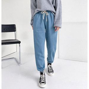 [비비드글램]코즈 조거 데님 팬츠 2color 연청 진청 밴딩 청바지