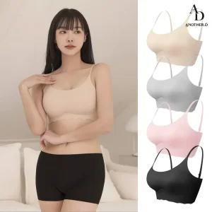[4개 세트] 심리스 스트랩 브라탑 4p 끈 조절 노와이어 노라인 무봉제 이너웨어 속옷