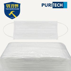 퓨리텍 일회용 마스크 대형(180mm)벌크형_50매입 특대형(210mm)벌크형_50매입 크린룸 방한